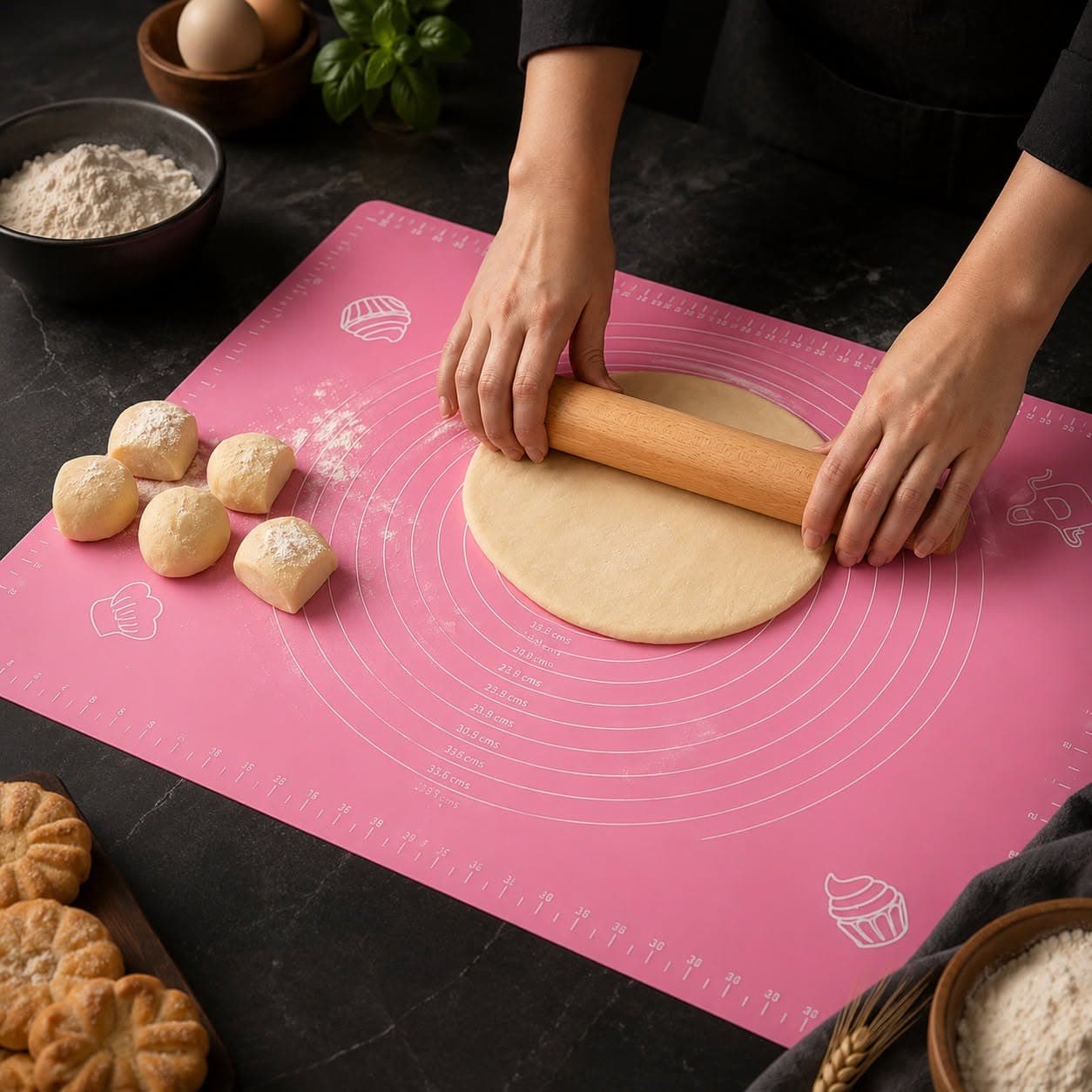 Silicone Baking & Dough Mat with Measurement Guide